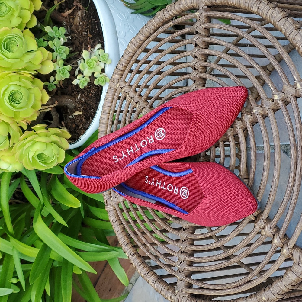 Rothy's The Point in Chili Red Flats Size 6.5